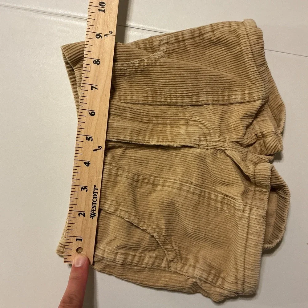 VTG Y2K Weeds Corduroy Shorts‎ Kids Sz 6 Tan Cotton Retro Boho Neutral Earthy